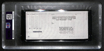 Johnny Unitas Signed 4/28/02 Check Psa/Dna Mint 9