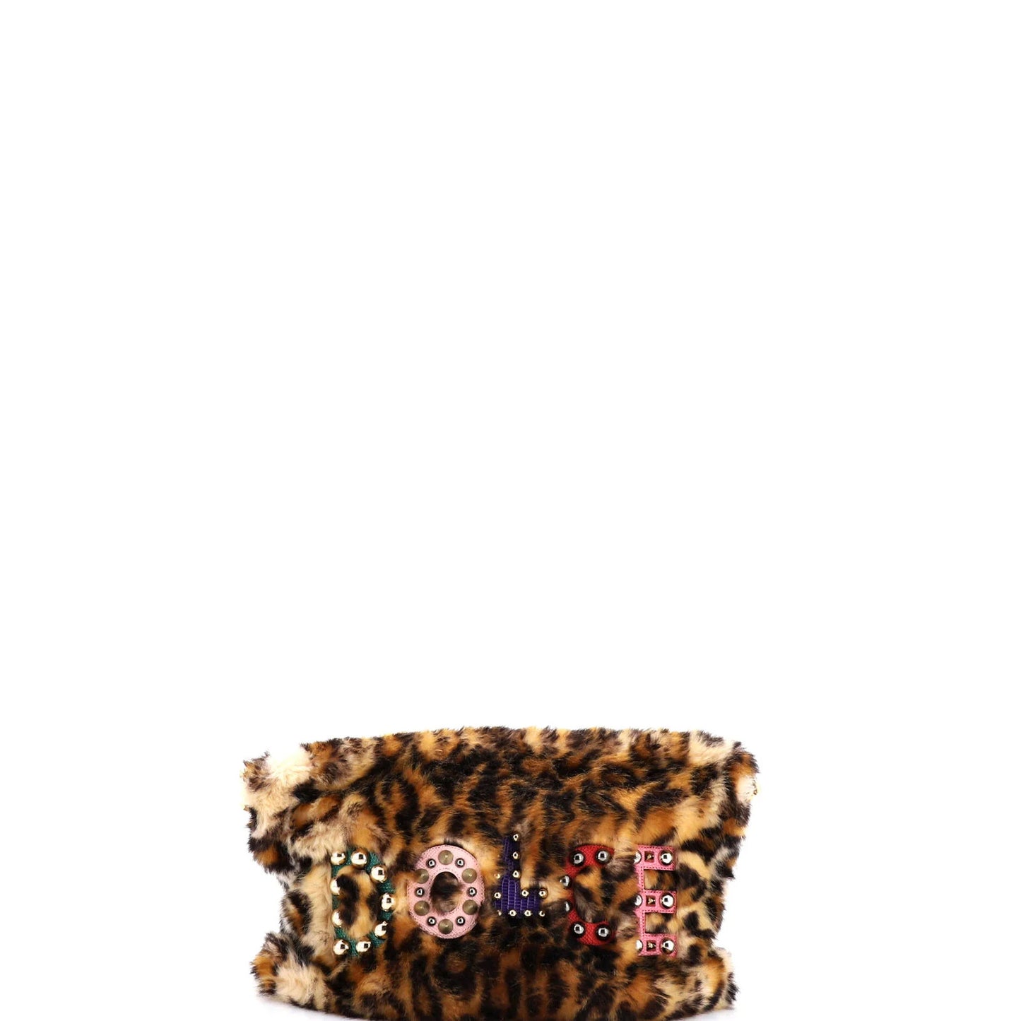 Dolce & Gabbana Cleo Crossbody Bag Embellished Faux Fur