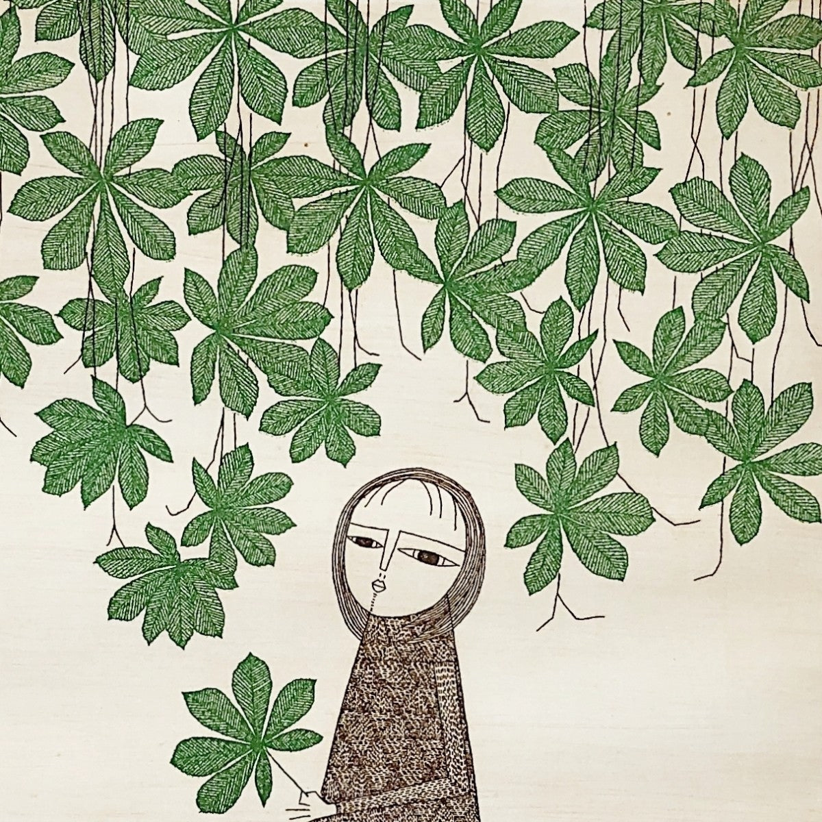 Keiko Minami Girl & Horse Chestnut Etching 1975 Signed ED 32/ 50 Framed With Box
