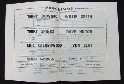 1961 Terry Downes Vs. Willie Green Boxing Program @ Wembley Stad. 150652