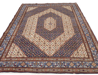 Cream Vintage Oriental Rug Traditional Classic