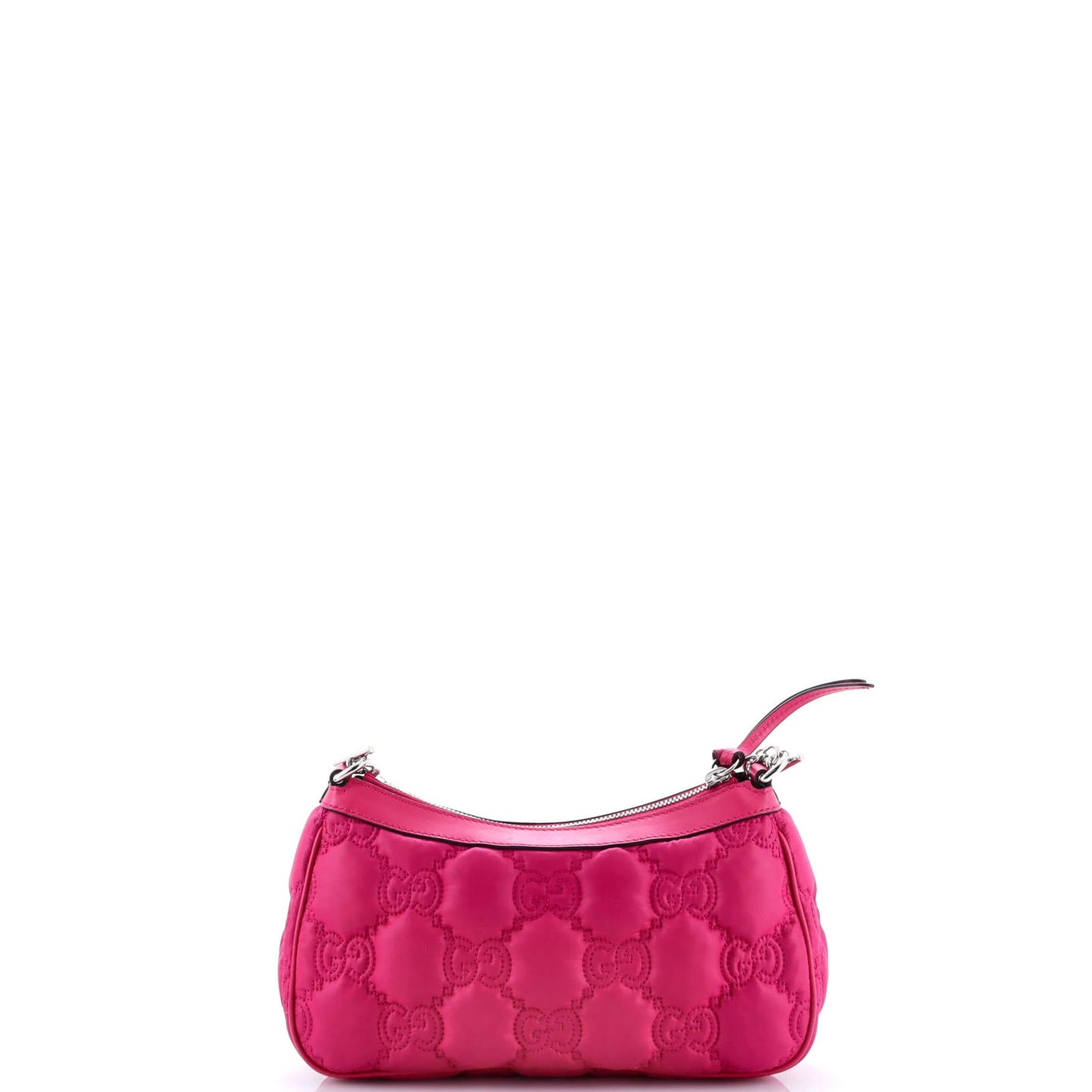 Gucci Zip Shoulder Bag Gg Embossed Matelasse Nylon With Leather Mini