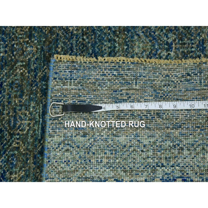 2'6"X10'1" Green Hand Knotted Kohinoor Herrita 100% Wool Oriental Rug