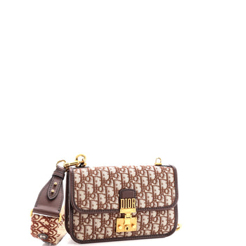 Christian Dior Dioraddict Flap Bag With Strap Oblique Canvas Medium