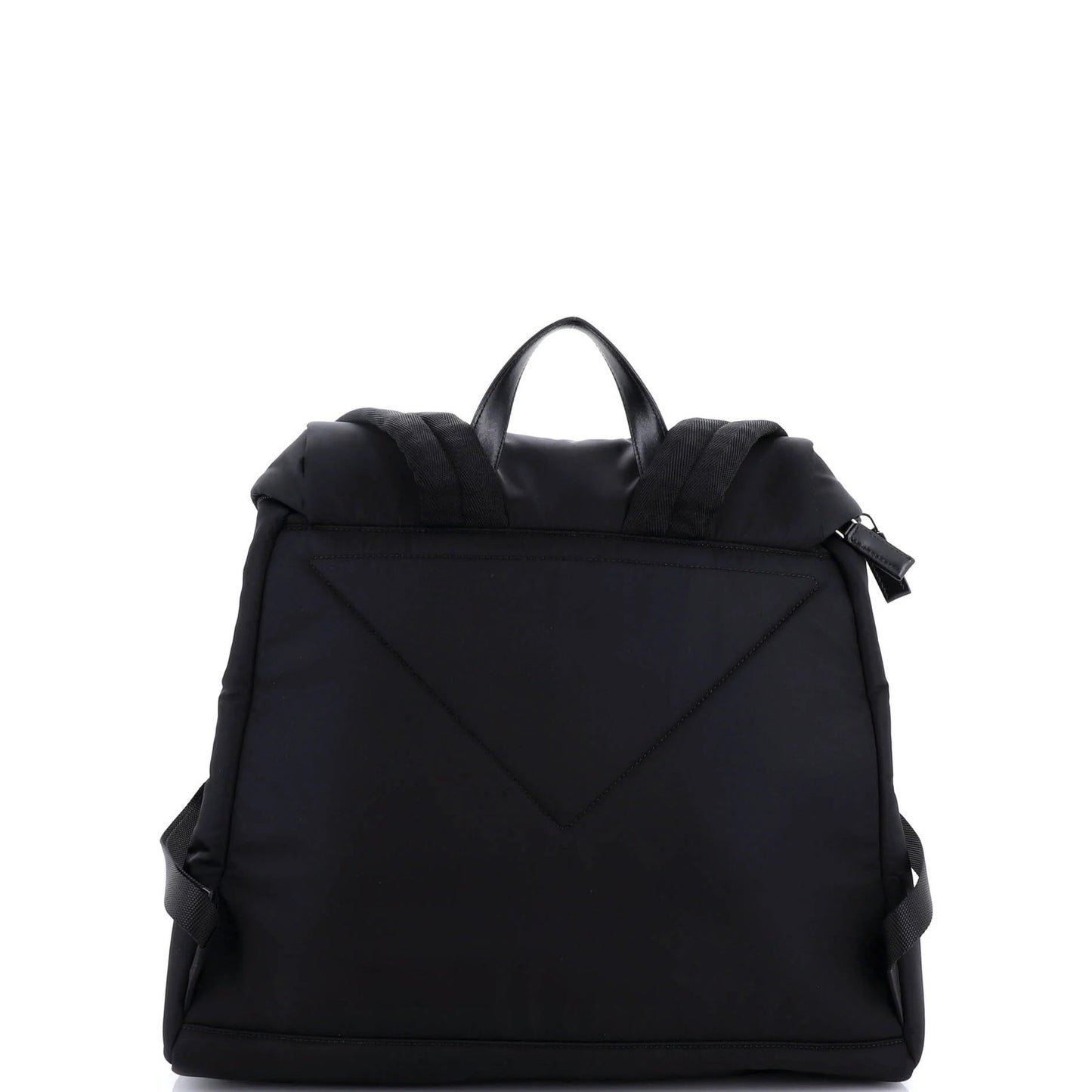 Leather Prada Zipped Triangle Flap Backpack Re-Nylon and
