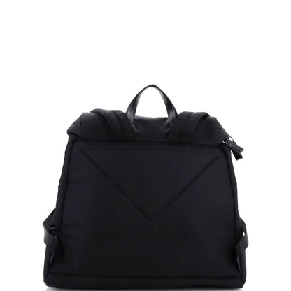 Leather Prada Zipped Triangle Flap Backpack Re-Nylon and