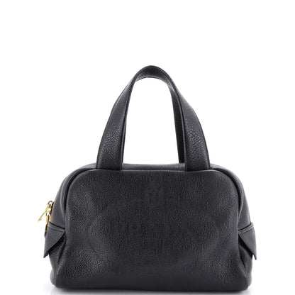 Prada Logo Bowler Bag Perforated Leather Medium