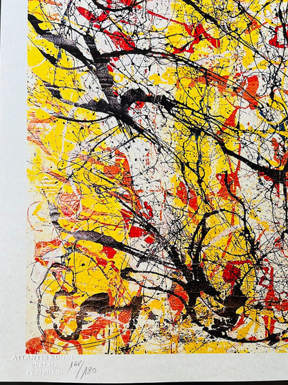 Jackson Pollock Action Painting Coa Signed Numbered In Pencil Limited Edition