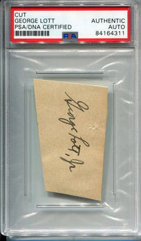 George Lott Autographed Cut (Psa)