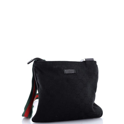 Gucci Web Strap Messenger Bag Gg Canvas Small
