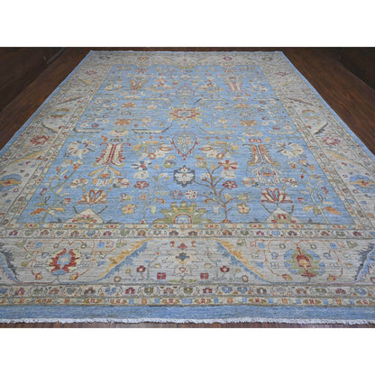 12'1"X14'6" Blue Fine Aryana Peshawar Heris Design Xl Oriental Rug