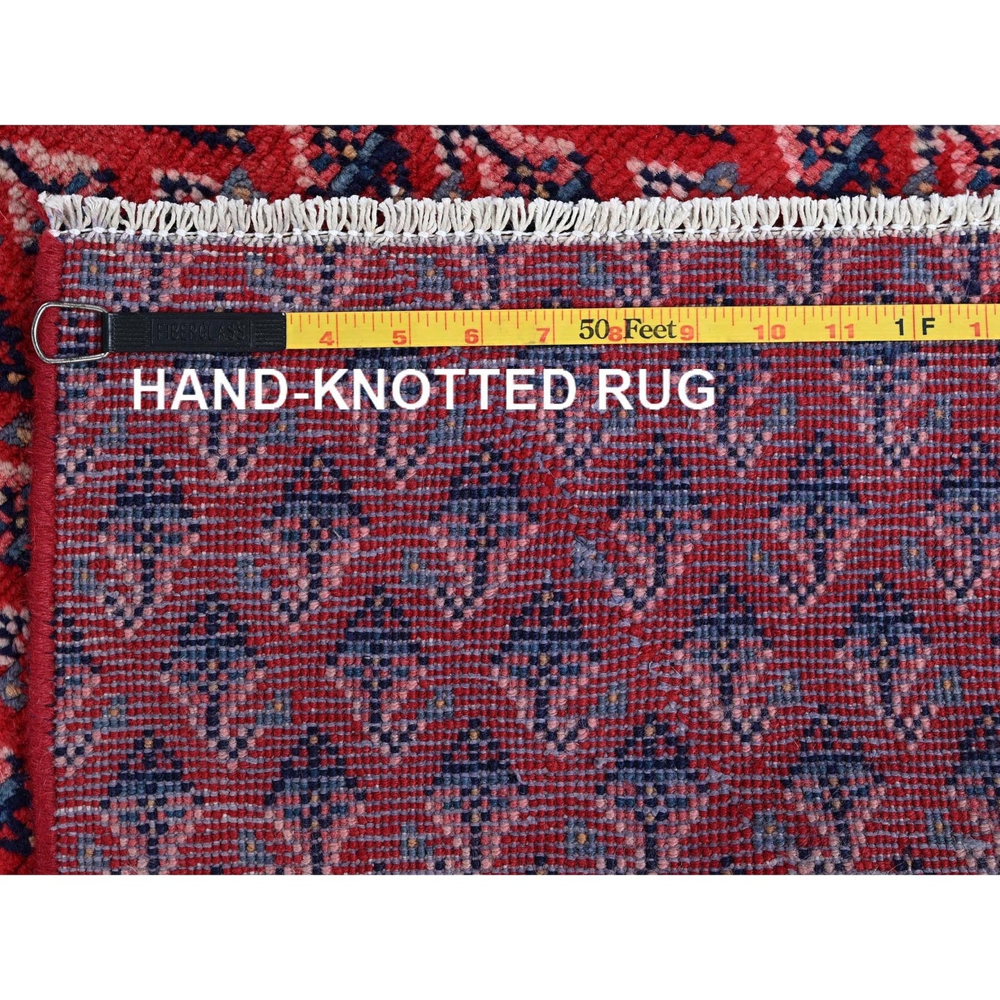 2'1"X5'1" Red Vintage Zoroastrian Boteh Design Hand Knotted Wool Runner Rug