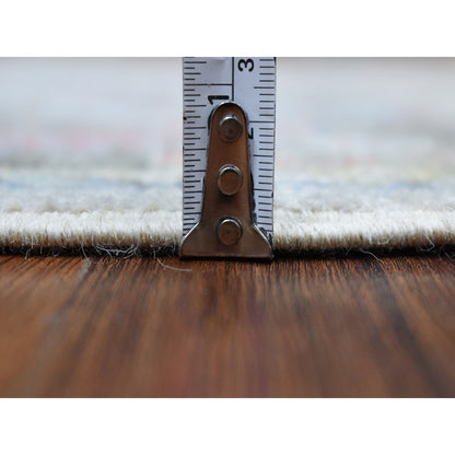 2'5"X17'1" Shiny Wool Hand Knotted Gray Angora Oushak Xl Runner Rug