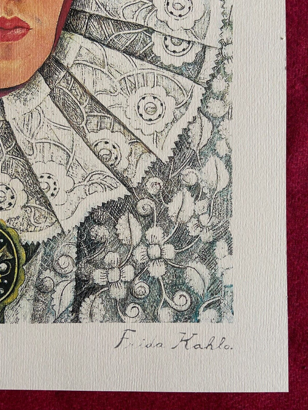 Frida Kahlo 'Self-Portrait' Lithograph Numbered Signed Coa