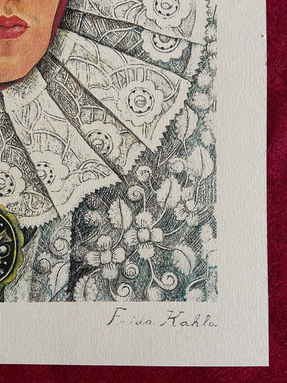 Frida Kahlo 'Self-Portrait' Lithograph Numbered Signed Coa