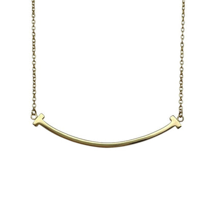 Tiffany & Co. T Smile Small Necklace Gold K18Yg