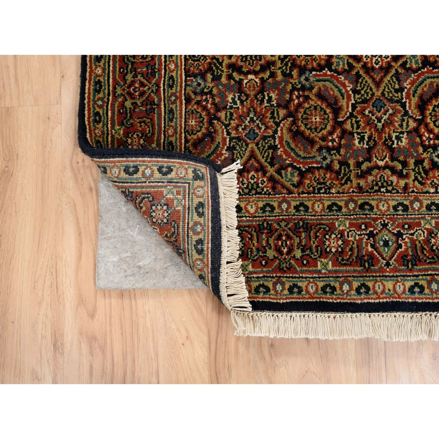 2'8"X9'9" Wool And Silk Herati Design 250 Kpsi Hand Knotted Runner Rug