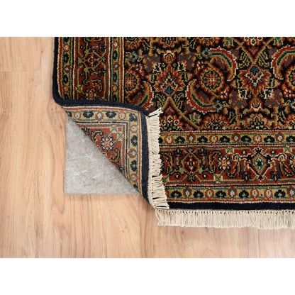 2'8"X9'9" Wool And Silk Herati Design 250 Kpsi Hand Knotted Runner Rug