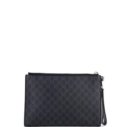 Gucci Night Courrier Pouch Gg Coated Canvas With Applique