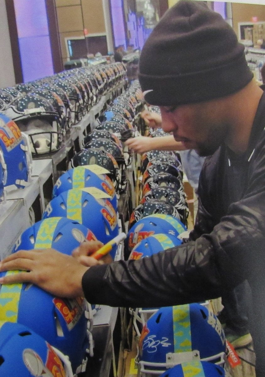 Saquon Barkley Signed Blue Sb Lix Full Size Authentic Helmet Eagles Psa 195227