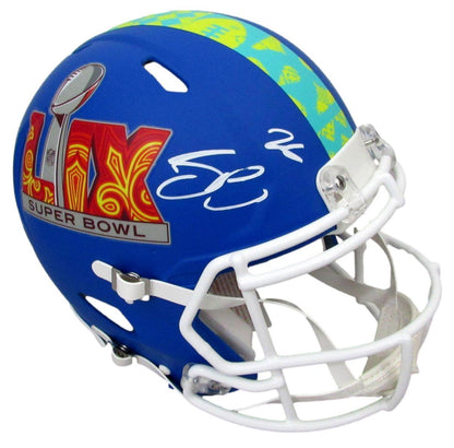 Saquon Barkley Signed Blue Sb Lix Full Size