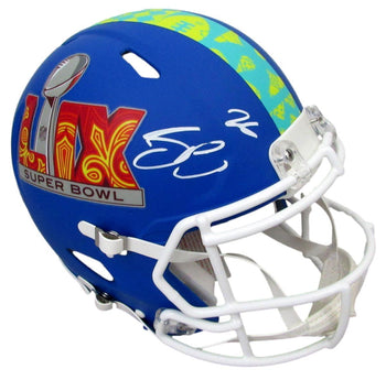 Saquon Barkley Signed Blue Sb Lix Full Size