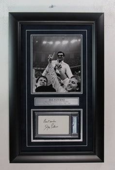 Joe Paterno Signed/Inscribed Cut Card W/ Photo