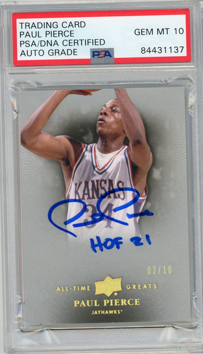 Paul Pierce "Hof 21" Autographed 2013 Upper Deck