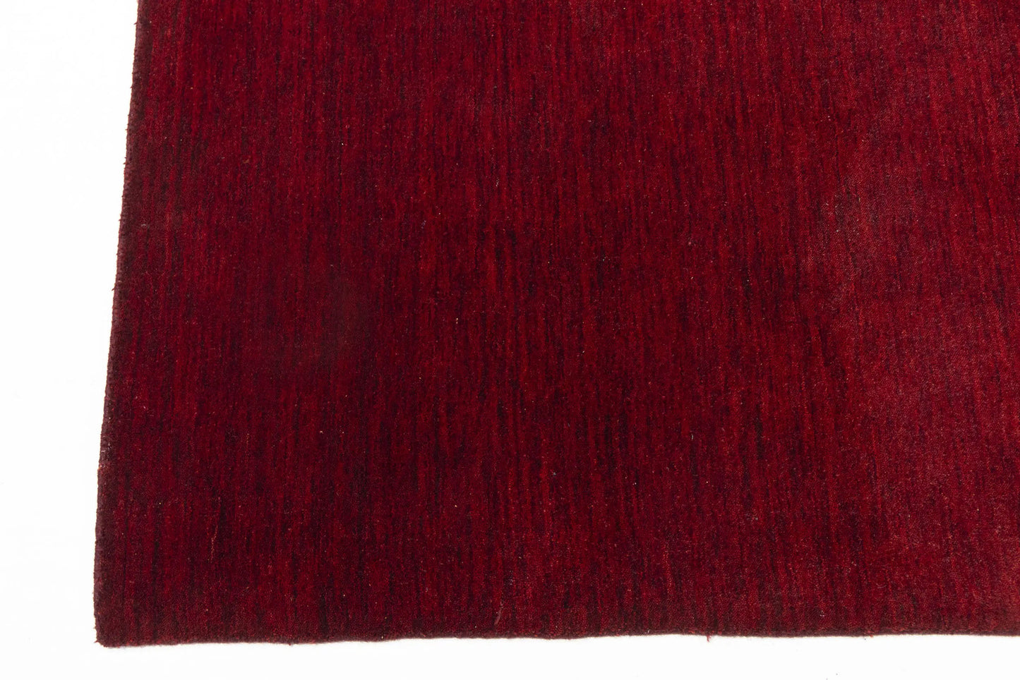 Maroon Red Solid Hand-Loomed 6X9 Gabbeh Wool Rug Oriental Carpet 5'11x8'8