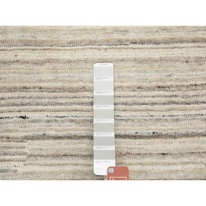 6'X6' Beige Hand Loomed Organic Wool Modern Round Oriental Rug