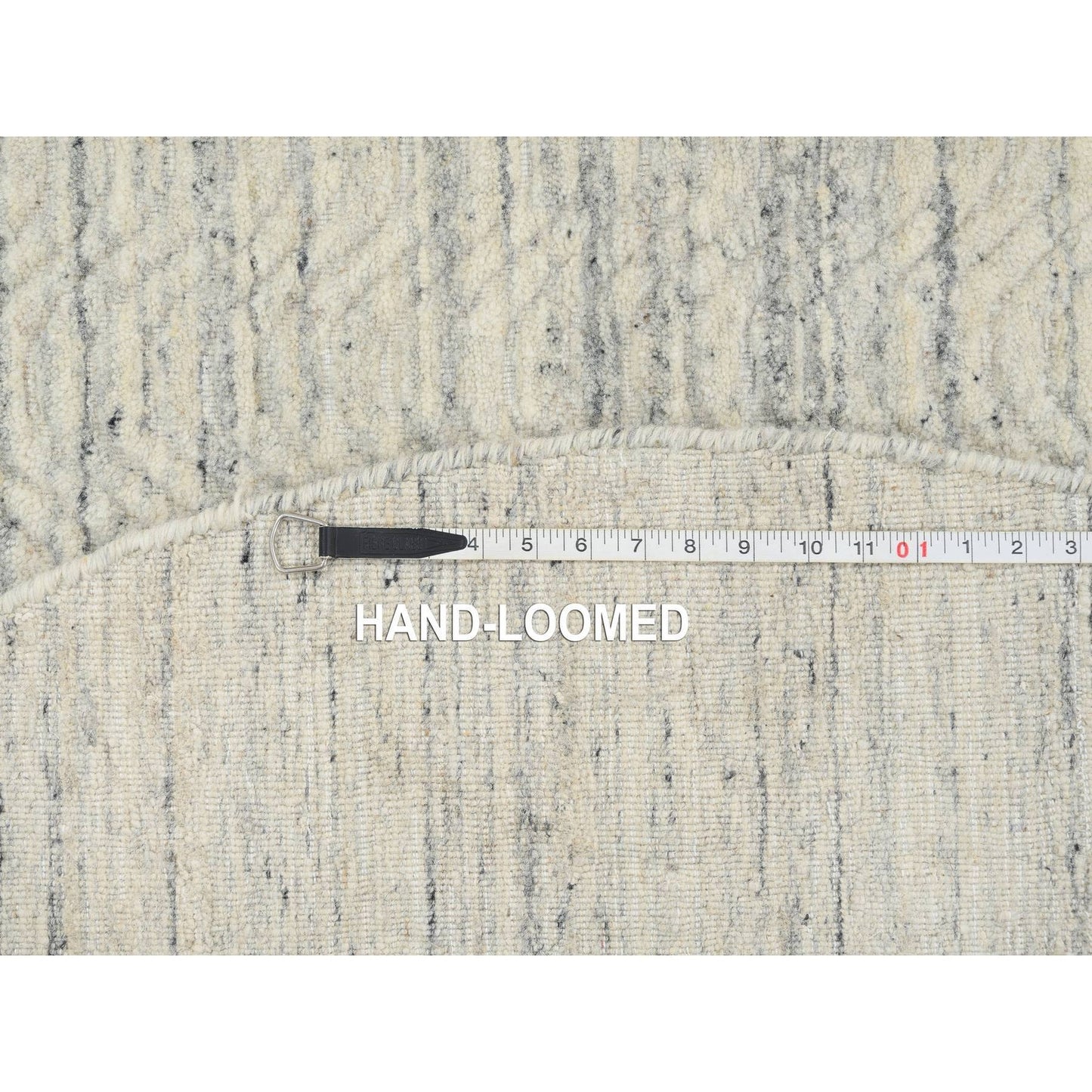 5'10"X5'10" Beige Modern Design Hand Loomed Wool Round Rug