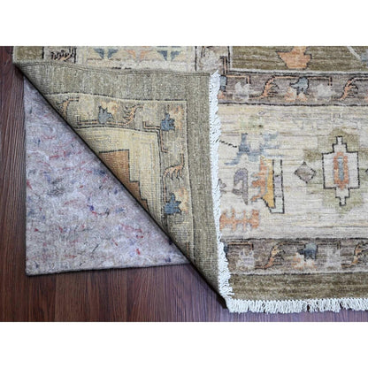 10'X13'8" Cedar Brown Seeripe Heris Revival Ghazni Wool Hand Knotted Rug