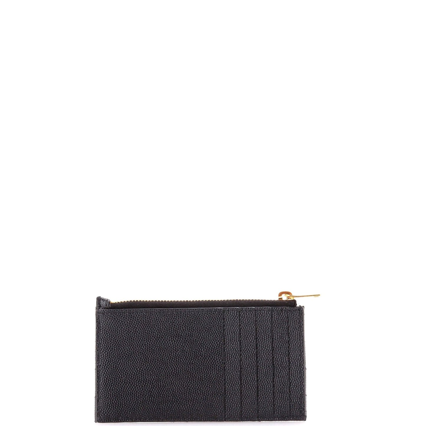 Saint Laurent Monogram Fragments Zip Card Holder Matelasse Chevron Leather