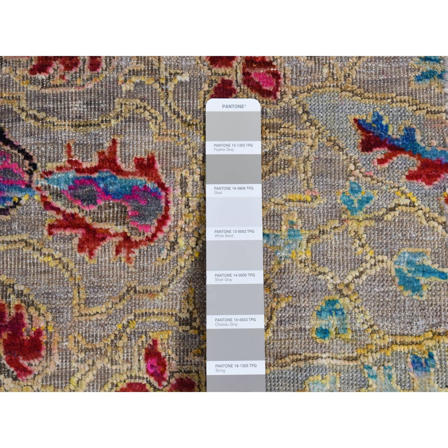 6'X9' Tan Brown Maharaja Design Sari Silk And Wool Hand Knotted Rug