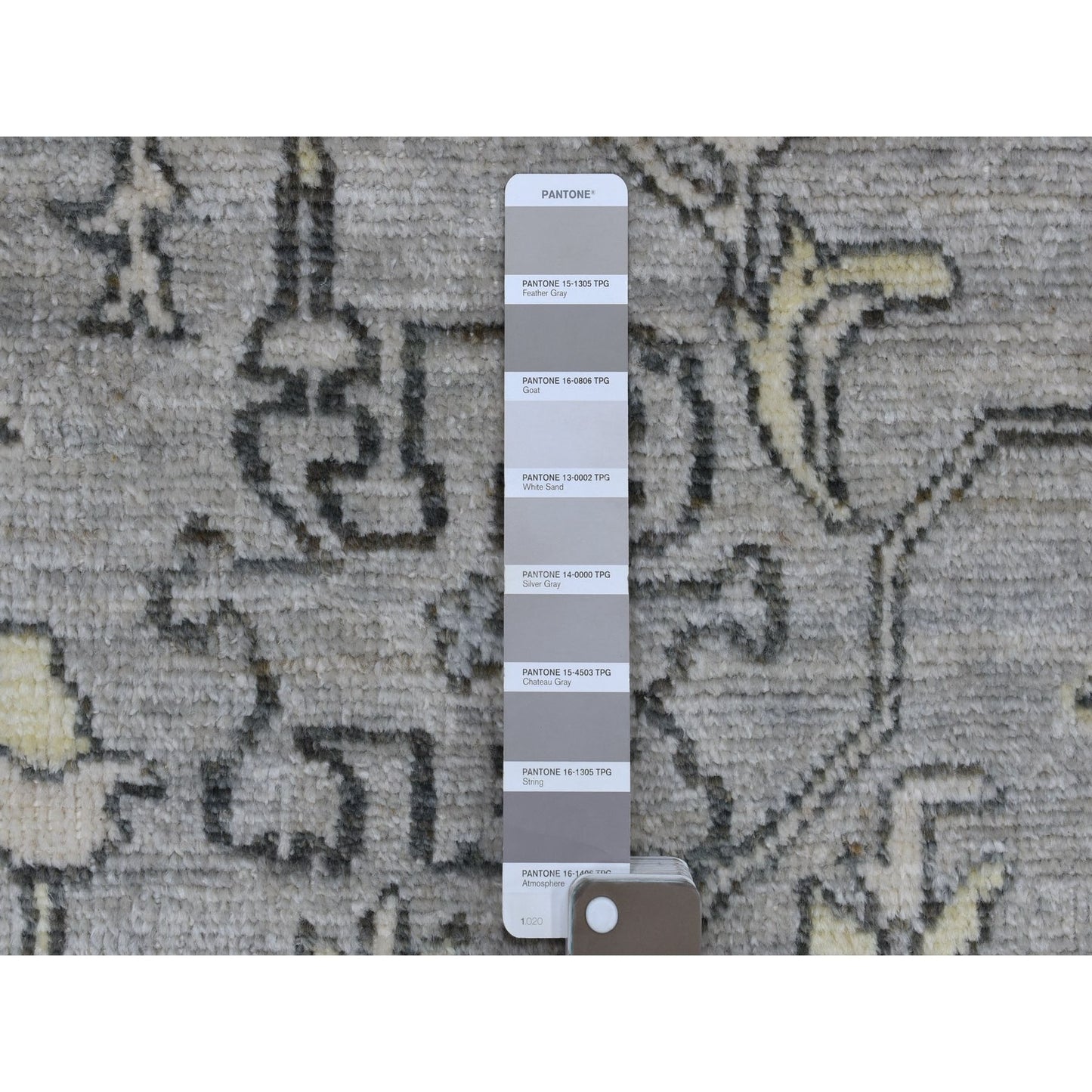 8'X9'9" Light Gray Angora Oushak Extra Soft Wool Hand Knotted Rug