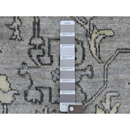8'X9'9" Light Gray Angora Oushak Extra Soft Wool Hand Knotted Rug