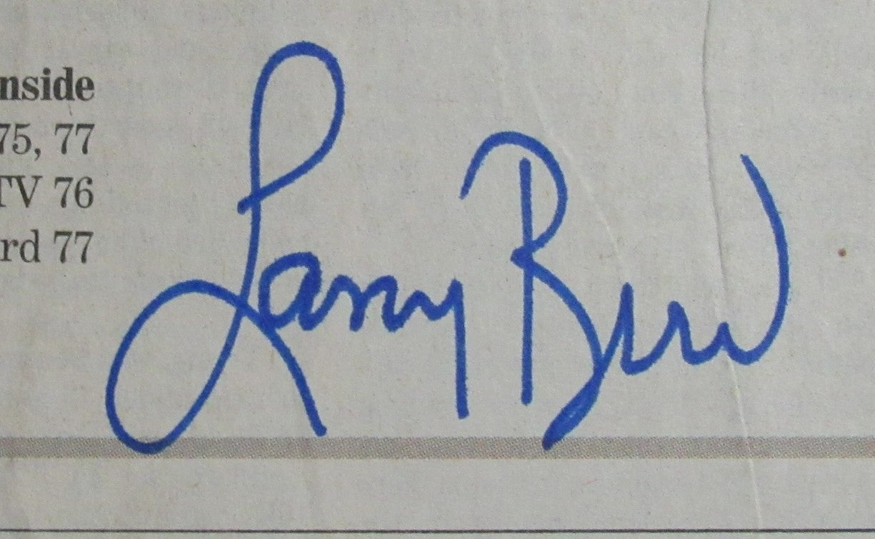 Larry Bird Hof Signed/Auto 2/5/1993 The Boston Globe Boston Celtics Jsa 189313