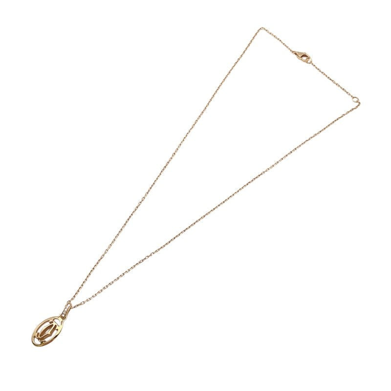 Cartier Logo Double Diamond Necklace 750Pg