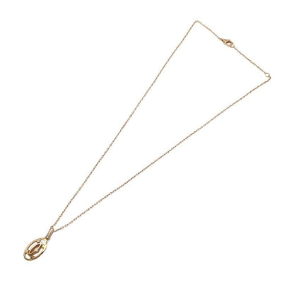 Cartier Logo Double Diamond Necklace 750Pg