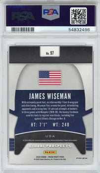 James Wiseman 2020 Panini Prizm Draft Pick Ruby Wave Rookie Card #97 (Psa)