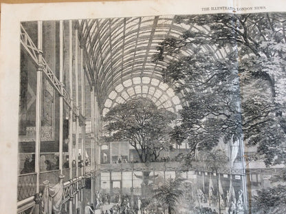 1851 Great Exhibition Crystal Palace Original Wood Engraving London News