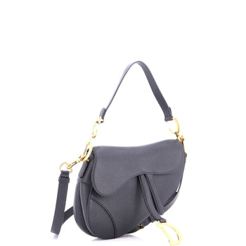 Christian Dior Saddle Handbag With Strap Leather Medium