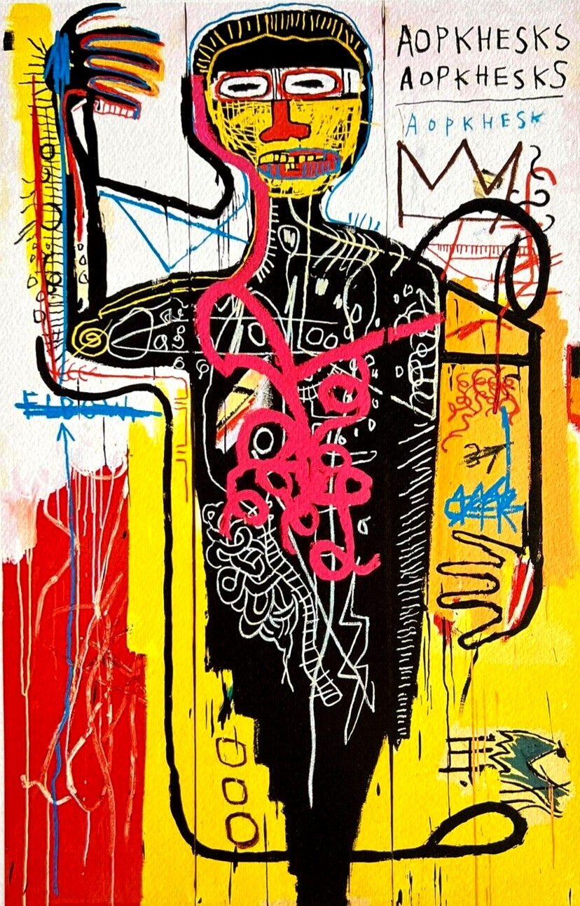 Jean-Michel Basquiat Lithograph Handmade Coa Signed By Hand Numbered