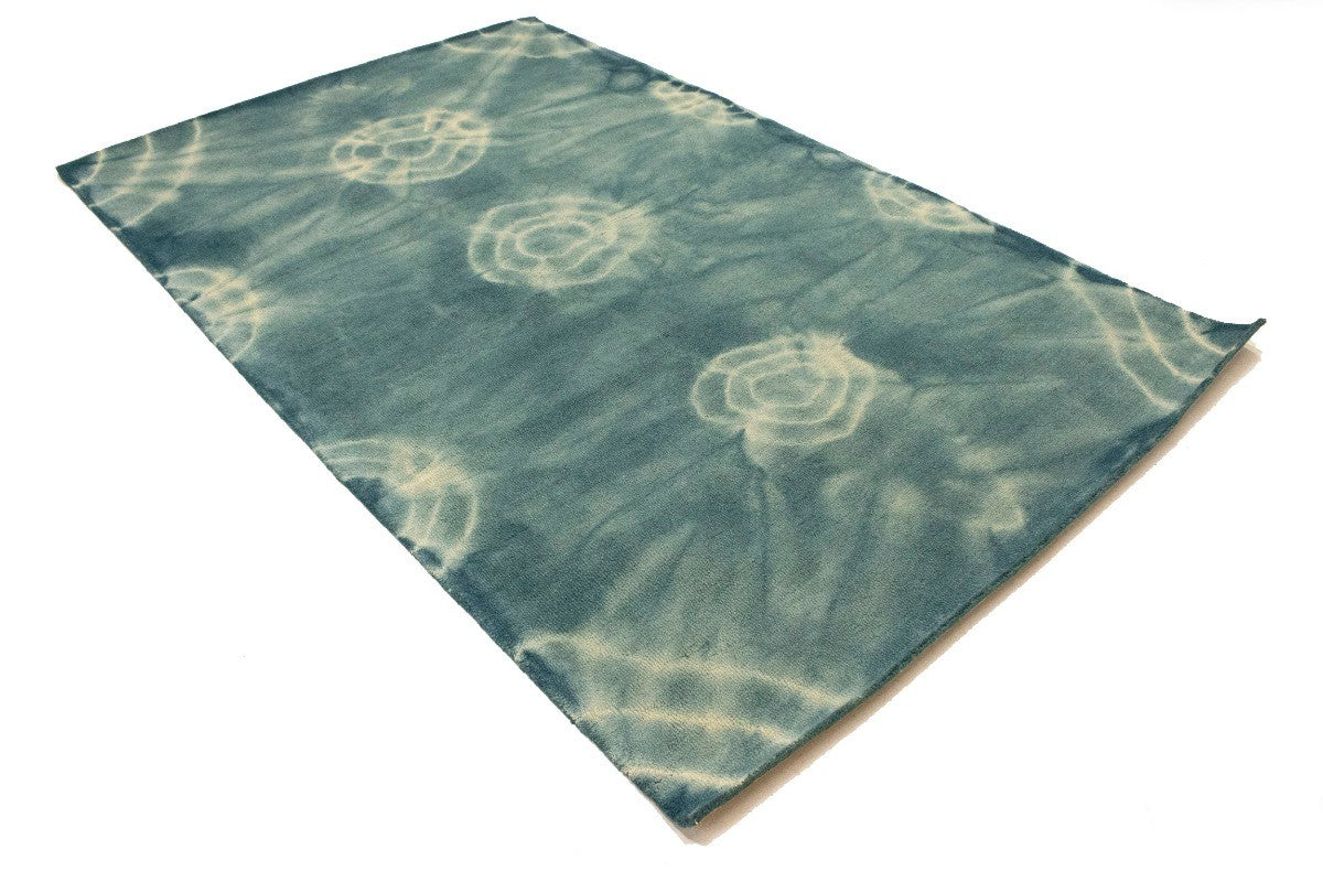 ft rug dark teal tie-dye contemporary design carpet foyer decor