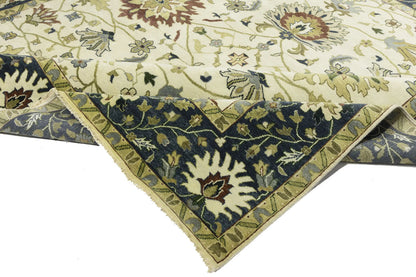 10X10 Ft Square Handmade Cream Floral Chobi