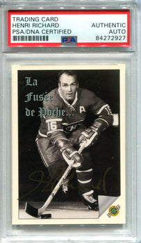 Henri Richard Autographed 1992 Ultimate Trading Card Company Card (Psa)