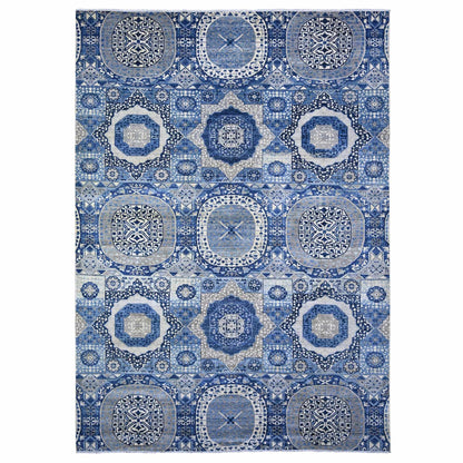 10'X13'8" Blue Fine Aryana Soft Wool Hand Knotted Oriental Rug