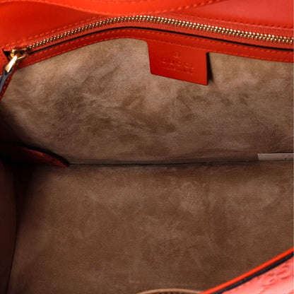 Gucci Sylvie Top Handle Bag Guccissima Leather With Applique Medium