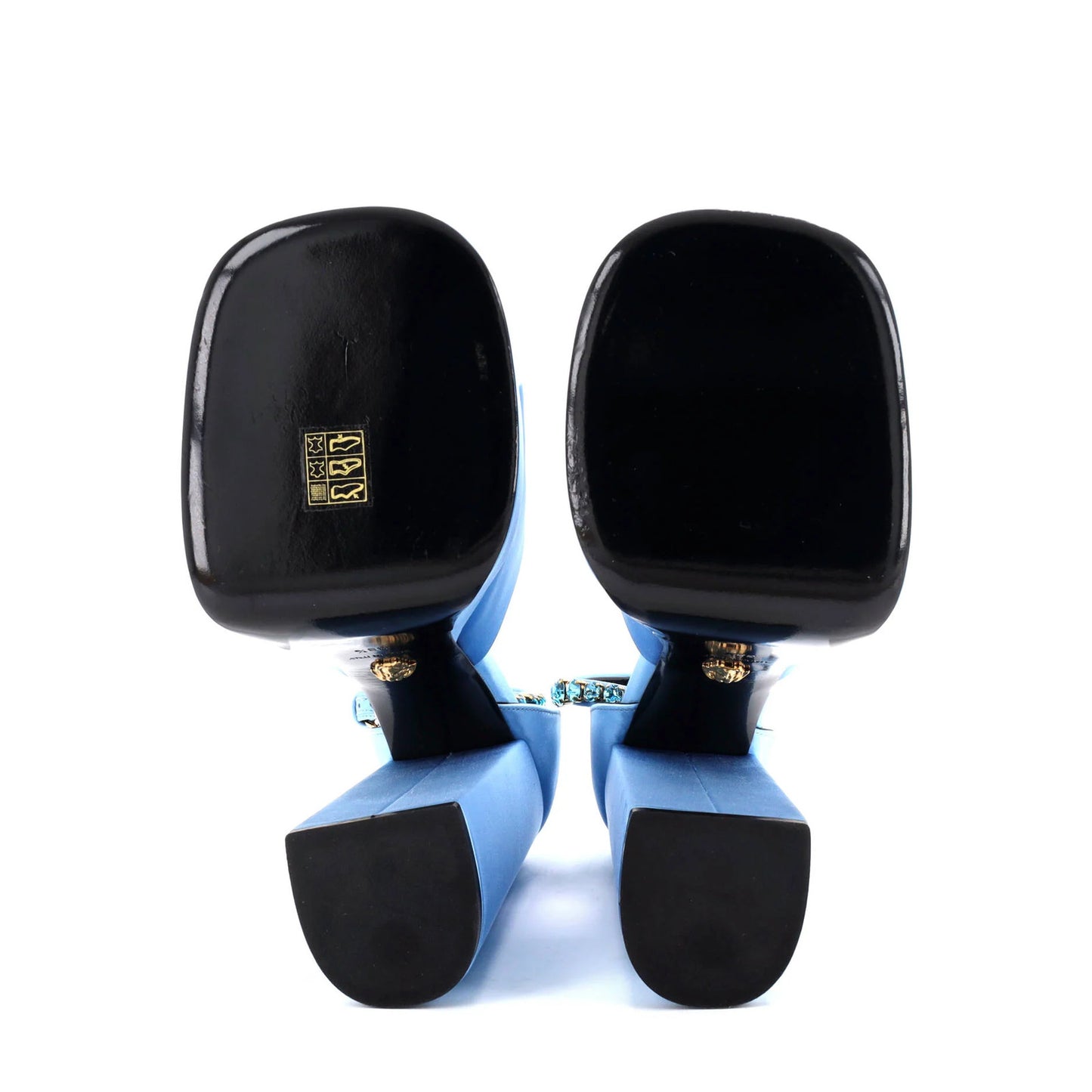 Versace Women'S Medusa Aevitas Platform Sandals Satin With Crystals