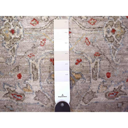 3'1"X13'9" Gray Fine Aryana Bidjar Garus Hand Knotted Oriental Rug